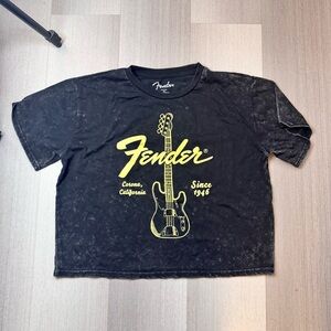 Fender Black Tee with Yellow Graphic